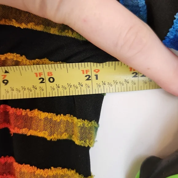 Womens Calessa Long Sleeve Multicolor Rainbow Blouse Zebra Size L Pockets #P837 - Picture 6 of 7